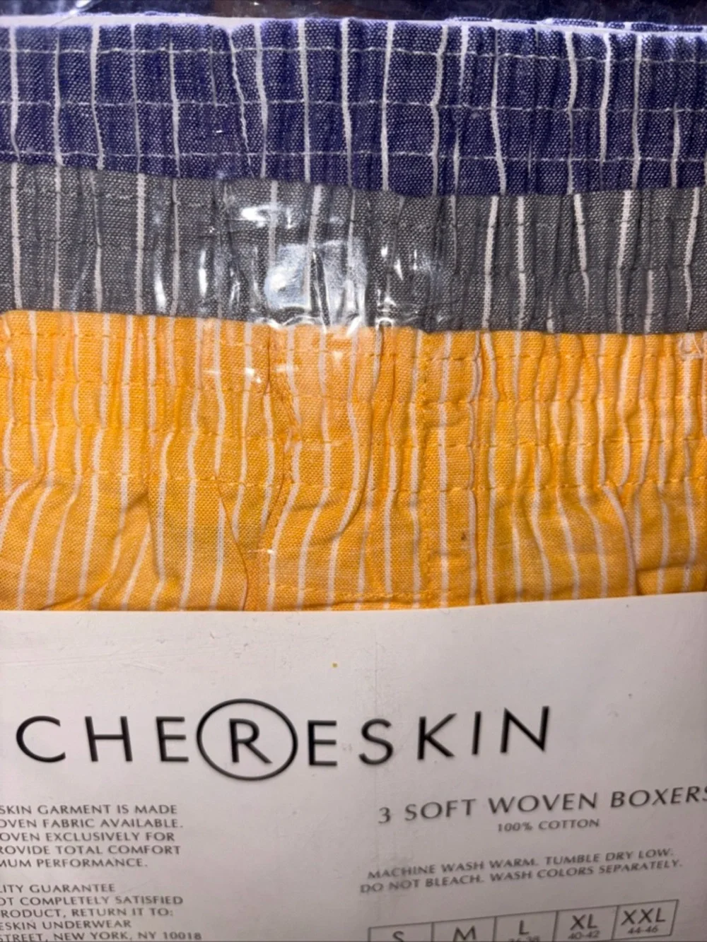 Ron Chereskin Mens 3 Pack Soft Woven Cotton Boxers Blue White XXL - Picture 7 of 11